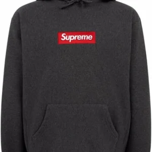 Supreme Box Logo hoodie unisex Cotton S Grey